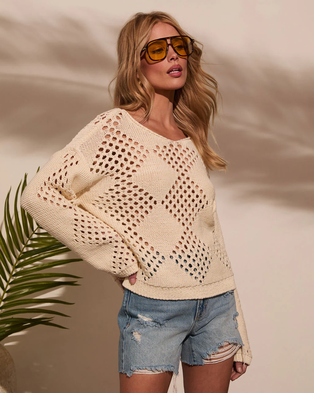 Abby Knit Crochet Sweater - Image 3