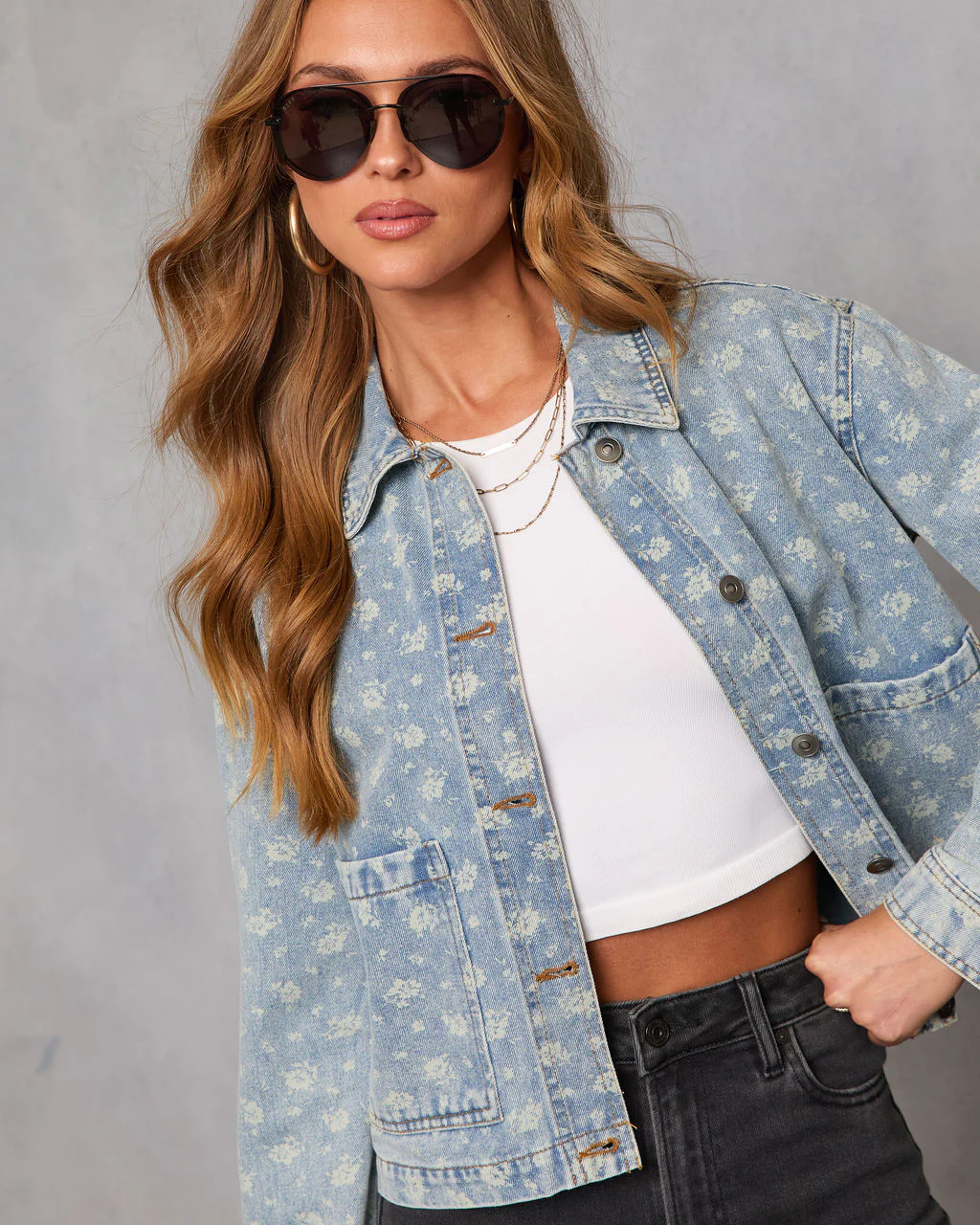 Abegail Printed Denim Jacket - Image 6
