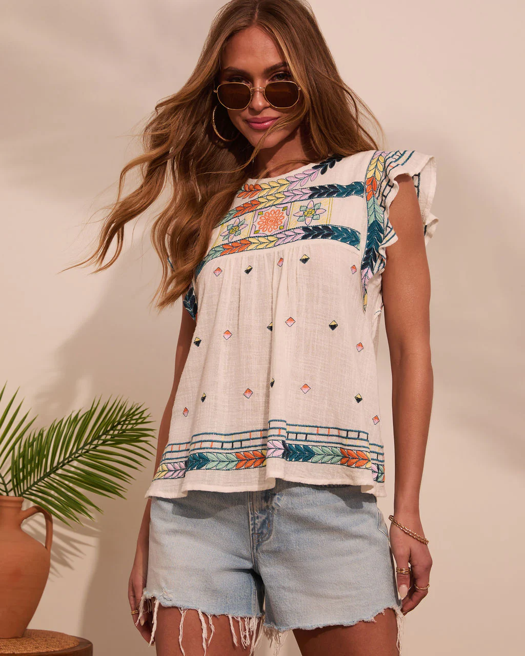 Abelia Abstract Embroidered Top - Image 5