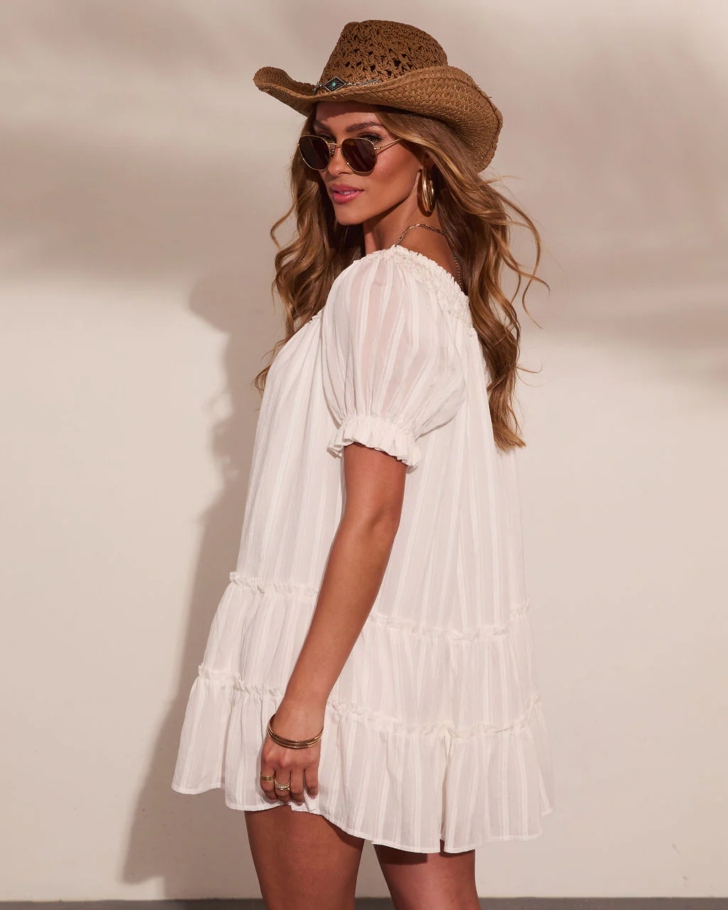 Adelah Tiered Shift Mini Dress - Image 10