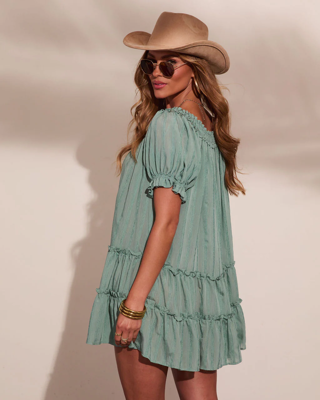 Adelah Tiered Shift Mini Dress - Image 4
