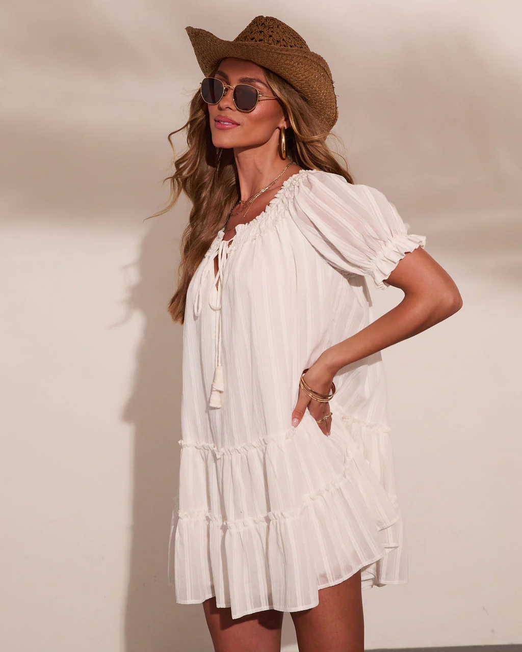 Adelah Tiered Shift Mini Dress - Image 9