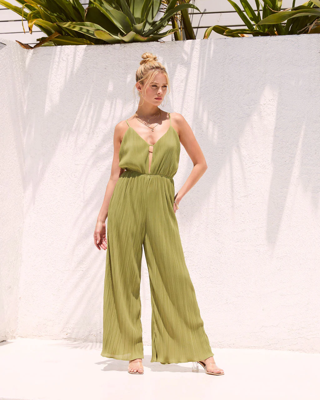 Adelynn Plisse Wide Leg Jumpsuit - Image 3