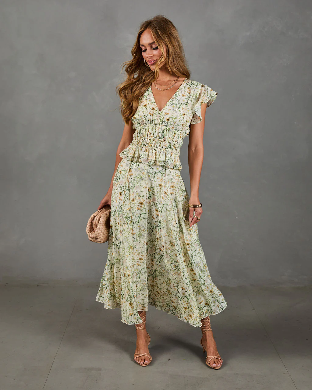 Adilene Pleated Floral Print Midi Skirt - Image 5