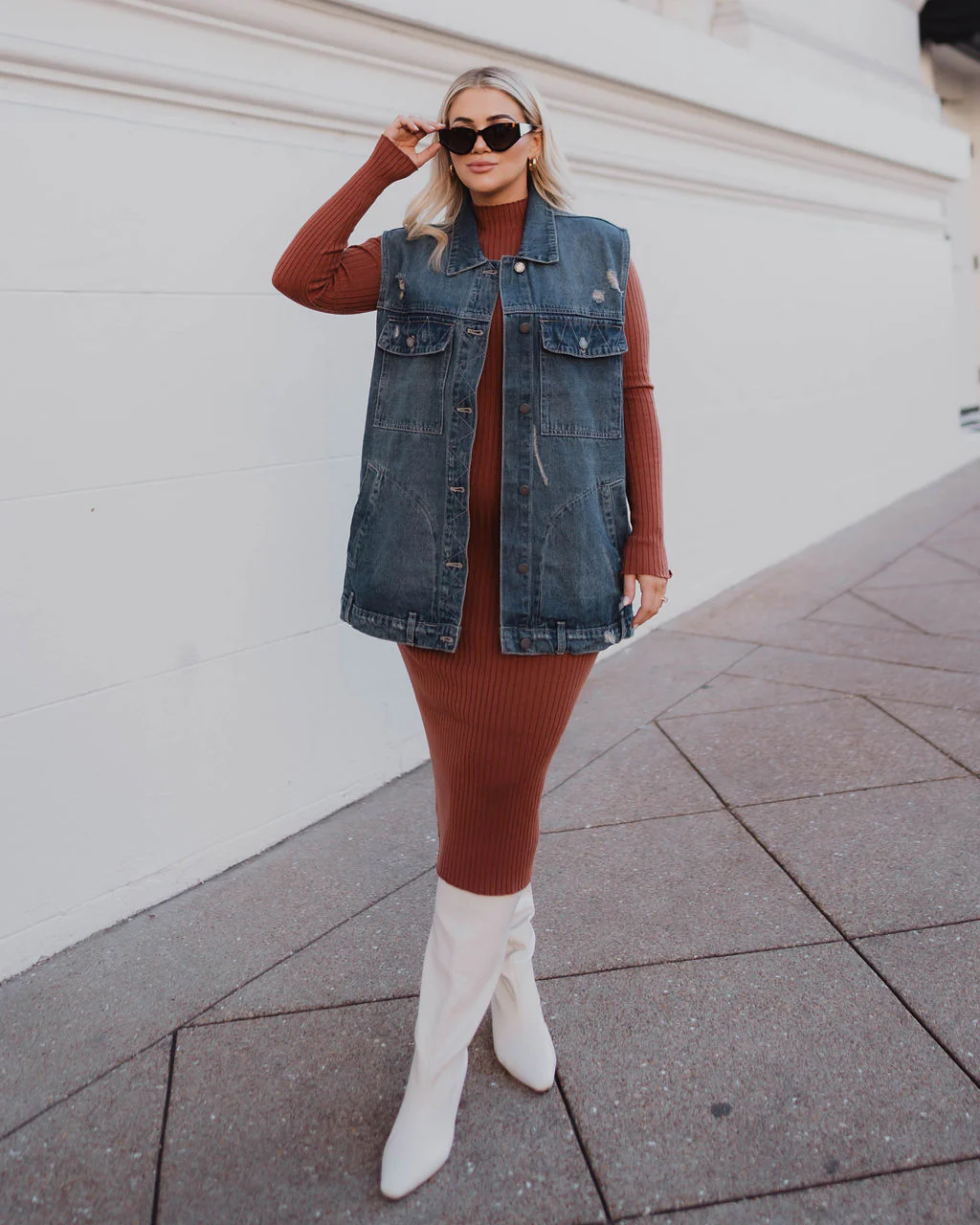Adriel Oversized Denim Vest - Image 4