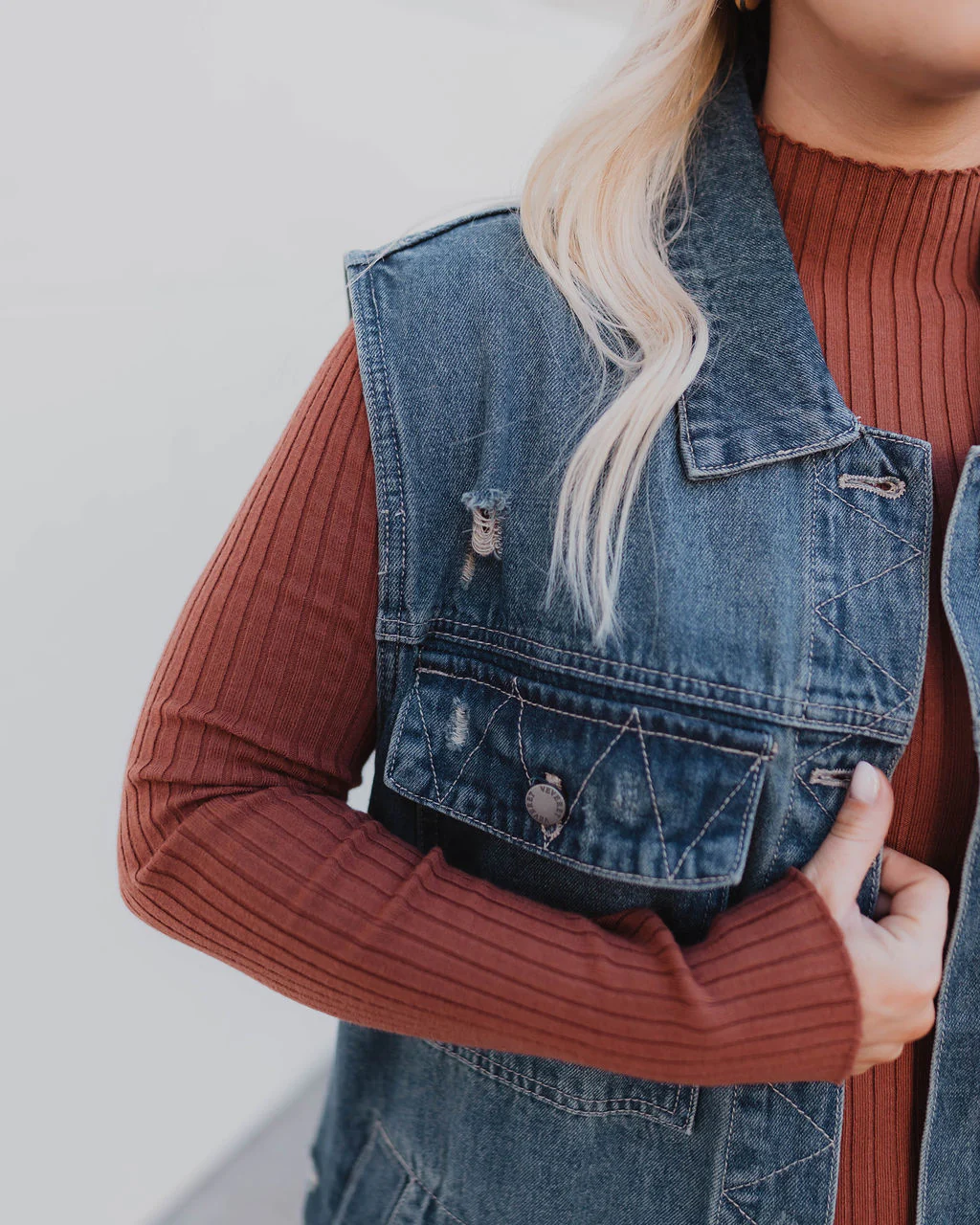 Adriel Oversized Denim Vest - Image 5