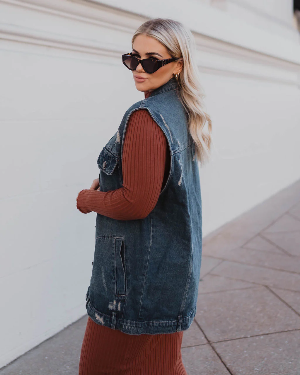 Adriel Oversized Denim Vest - Image 6