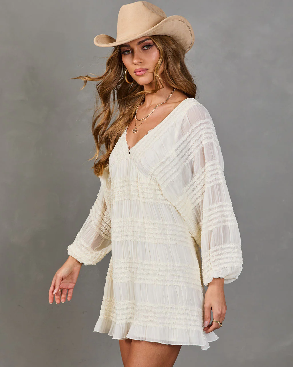 Afternoon Haze Ruffle Trim Mini Dress - Image 3