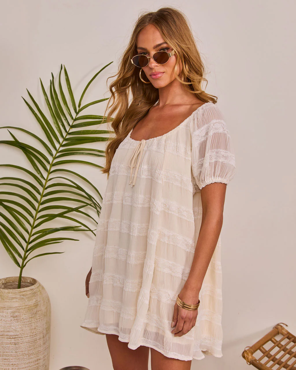 Airy Daydream Chiffon Babydoll Mini Dress - Image 3