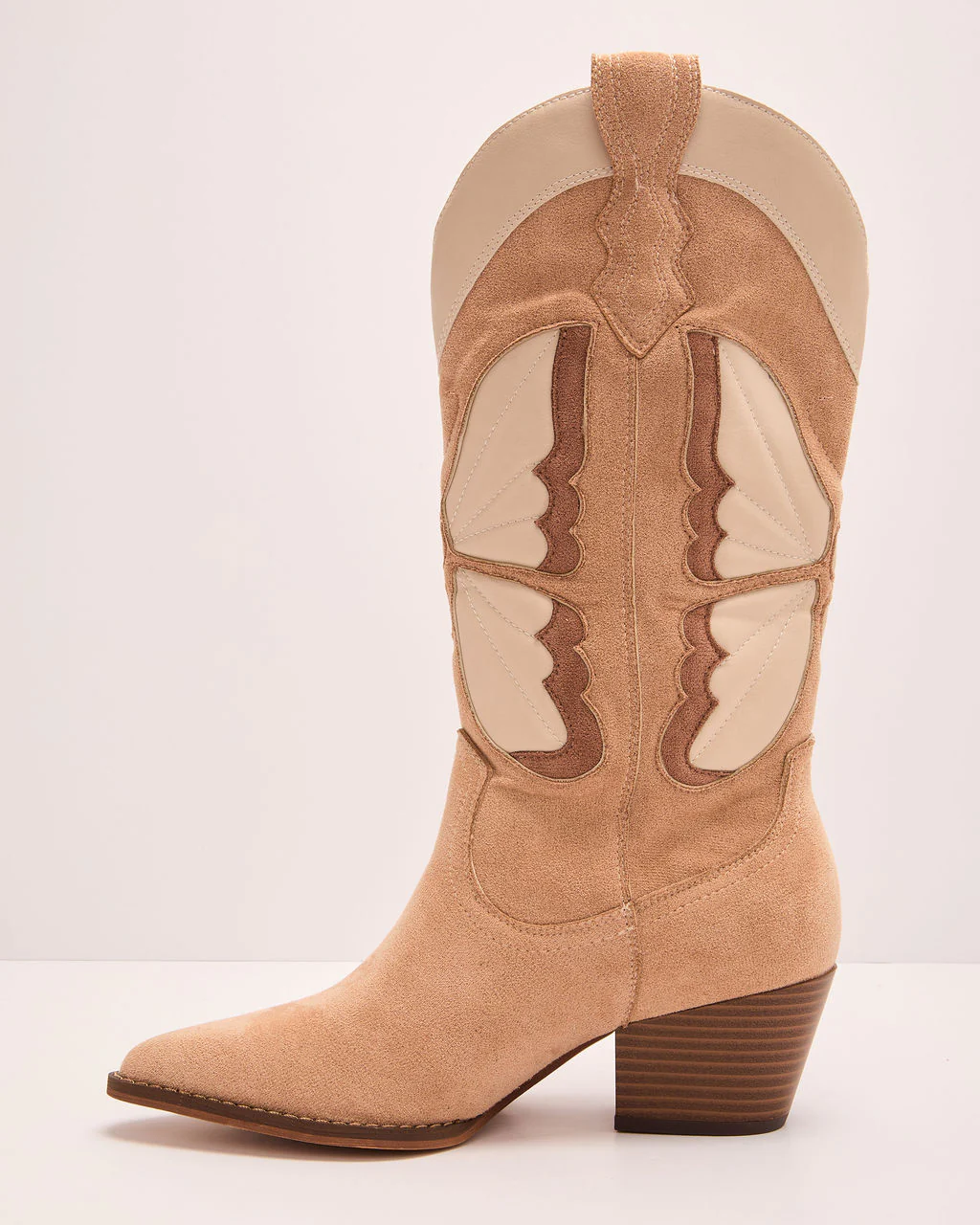 Airy Flutter Embroidered Butterfly Western Boots - Image 3
