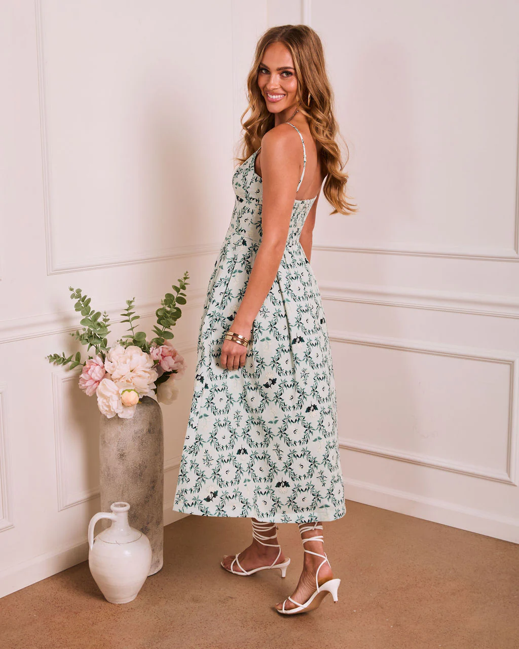 Airy Wisteria Floral Midi Dress - Image 4