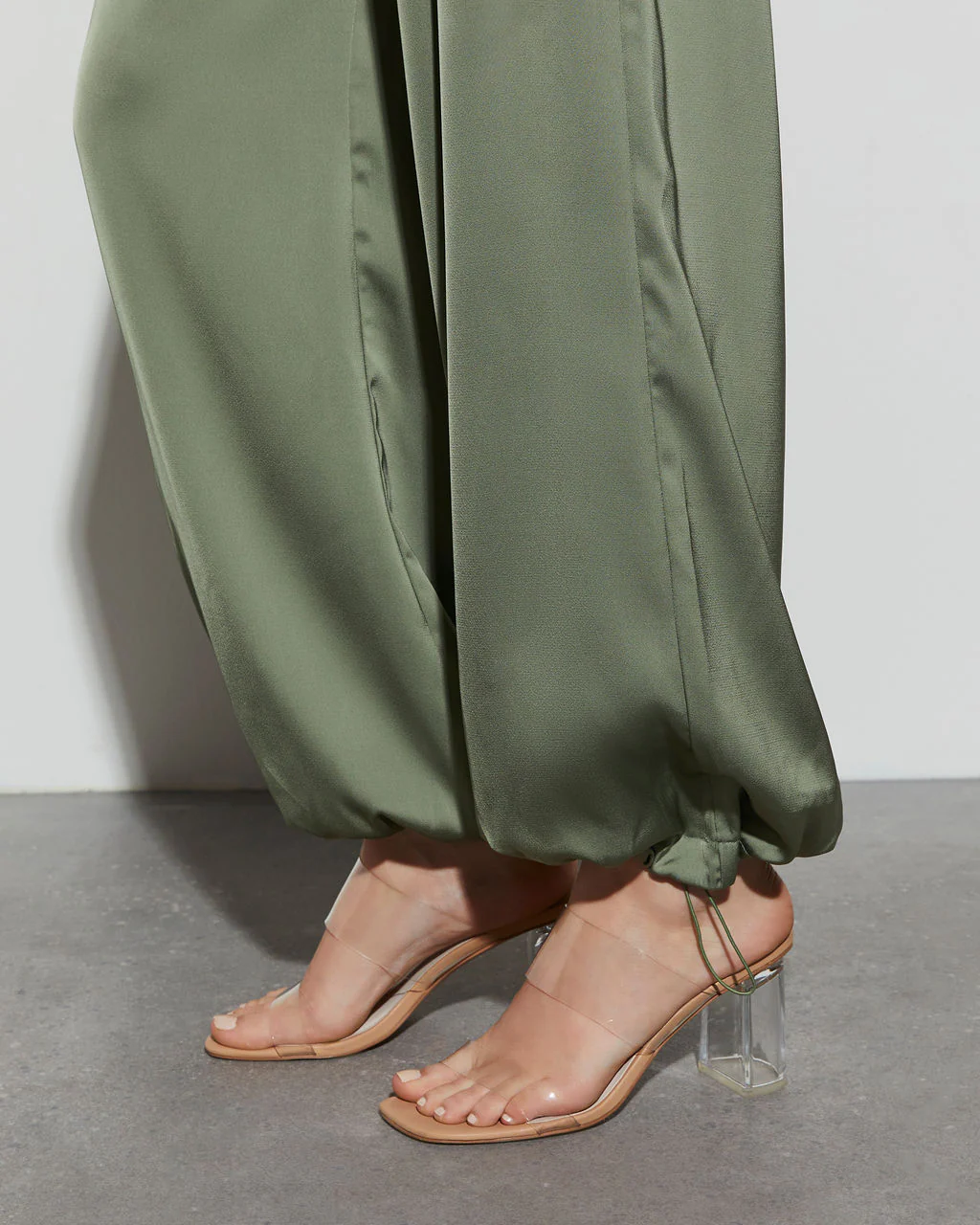 Alana Pocketed Satin Cargo Joggers - Image 11
