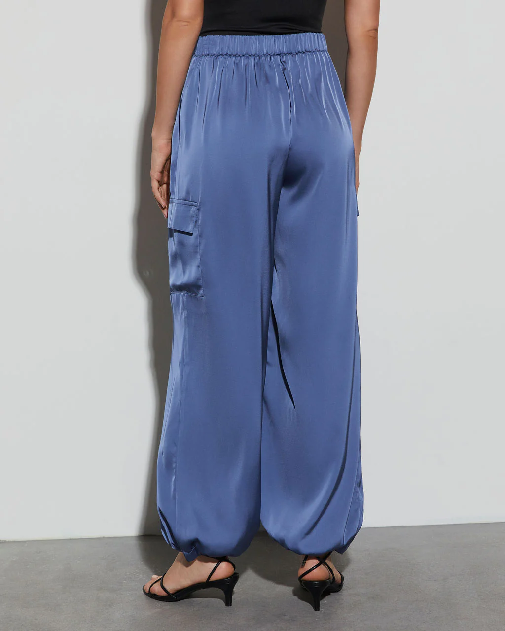 Alana Pocketed Satin Cargo Joggers - Image 5