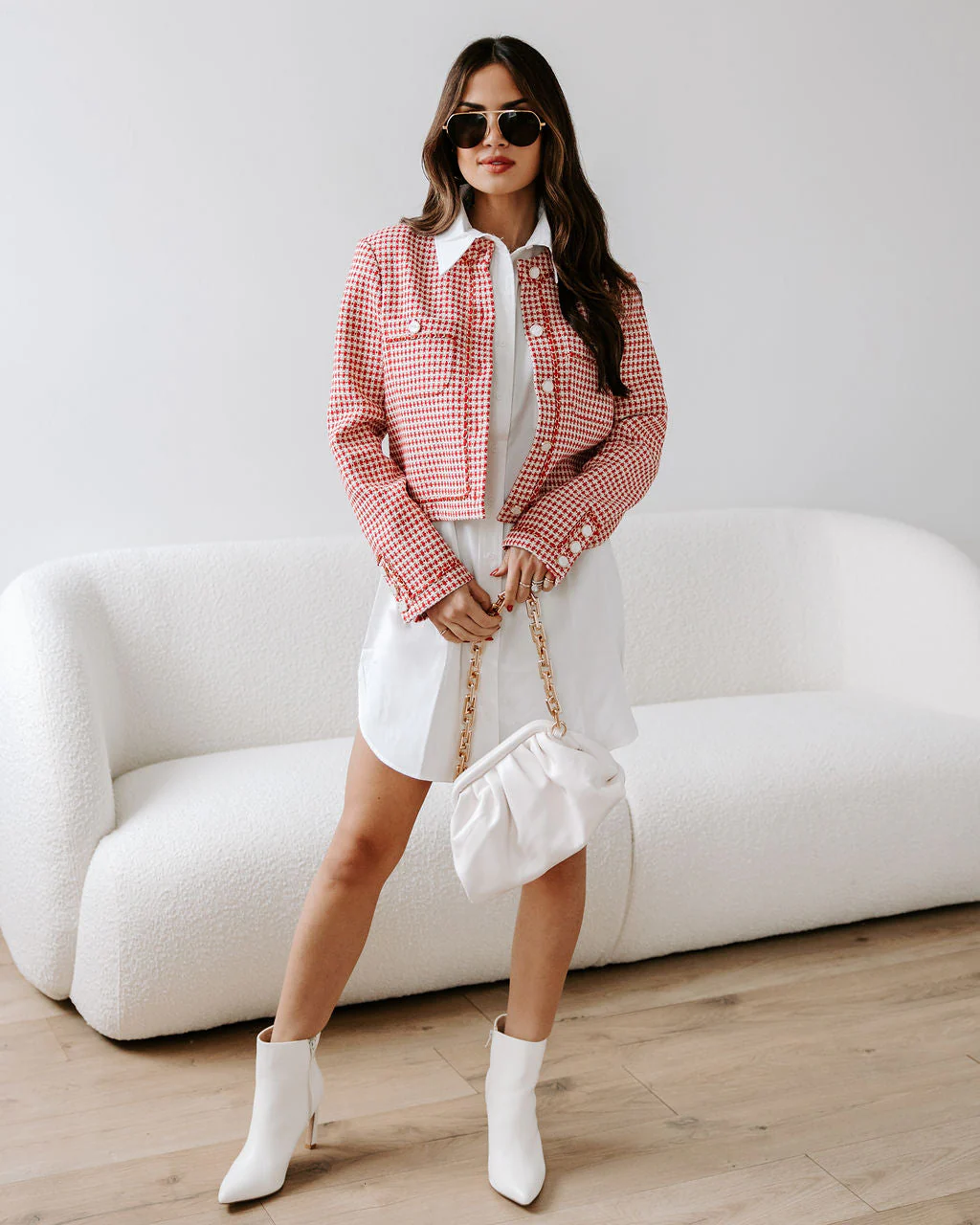 Alana Tweed Chain Trim Blazer - Image 5