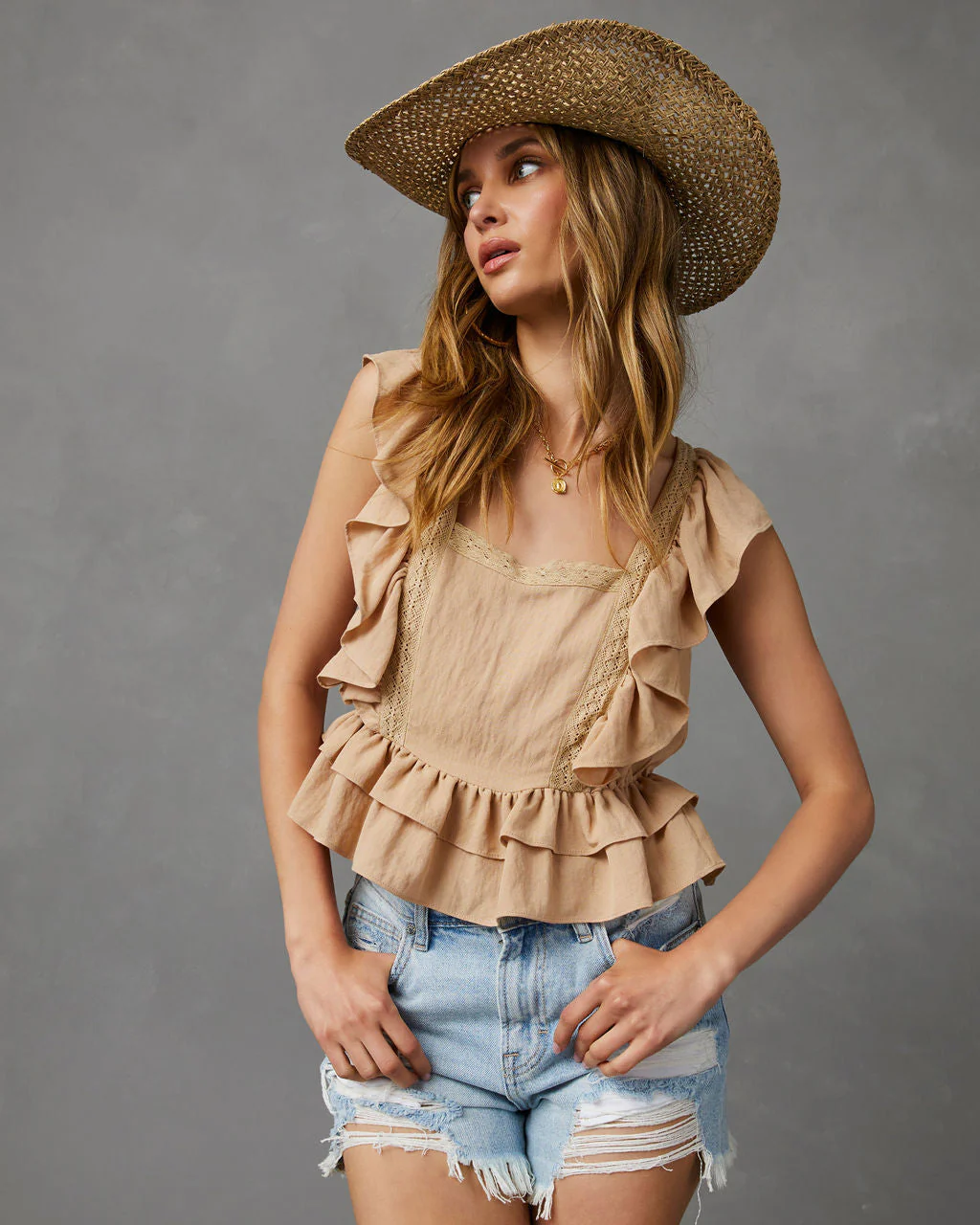 Aldina Ruffle Peplum Top - Image 4