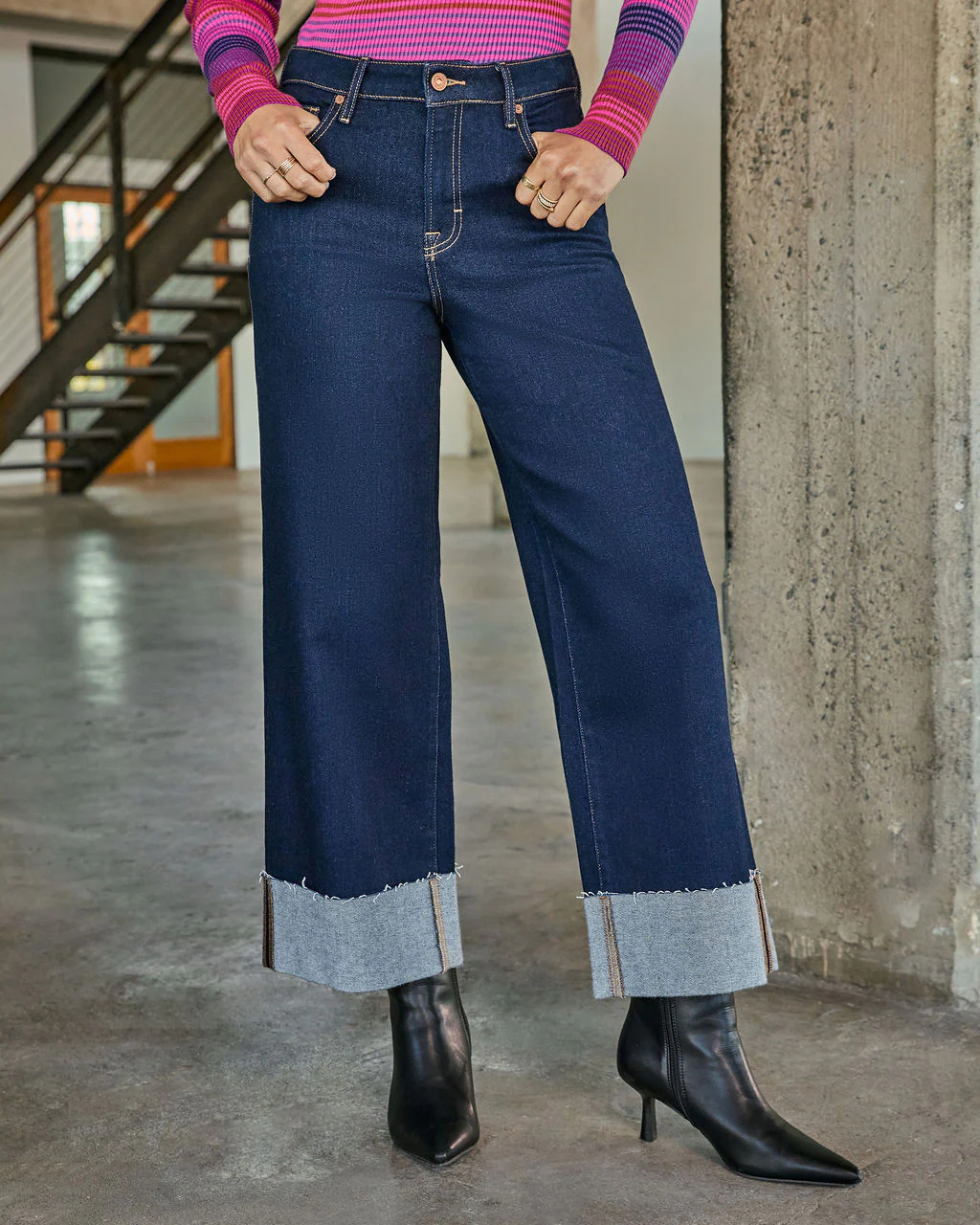 Alida Super Stretch High Rise Wide Leg Jeans - Image 2