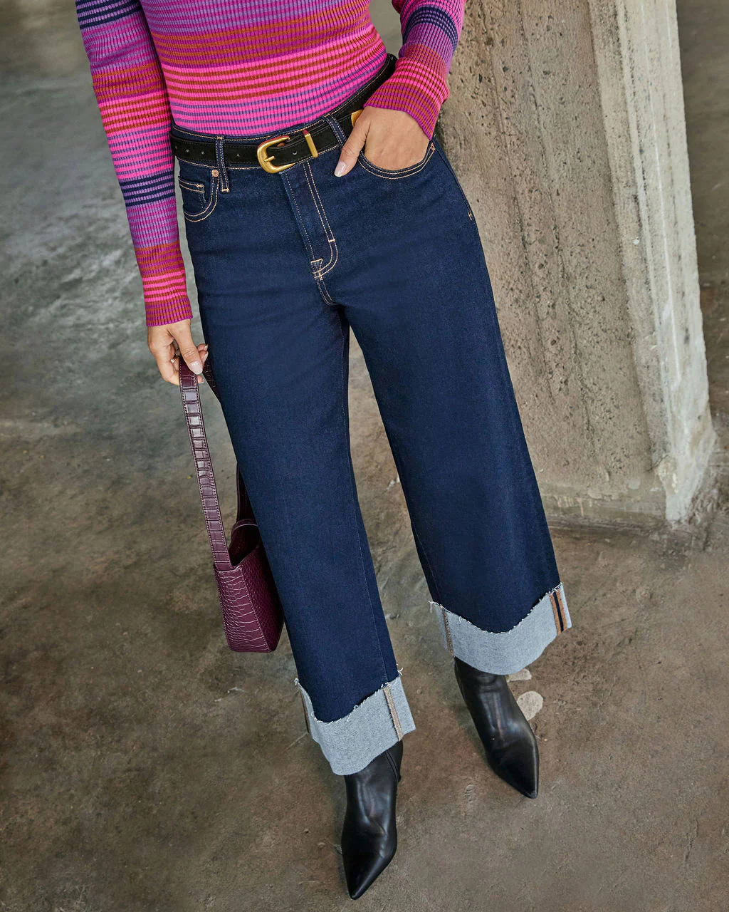 Alida Super Stretch High Rise Wide Leg Jeans - Image 3
