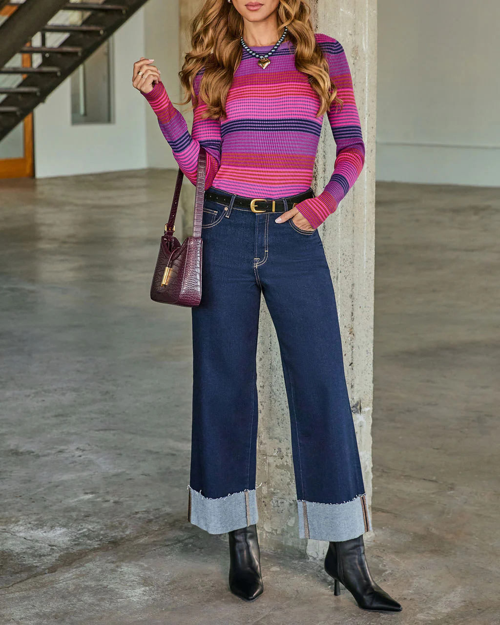Alida Super Stretch High Rise Wide Leg Jeans - Image 5