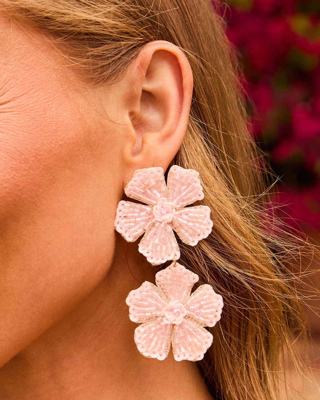 Alinda Beaded Flower Earrings - Image 2