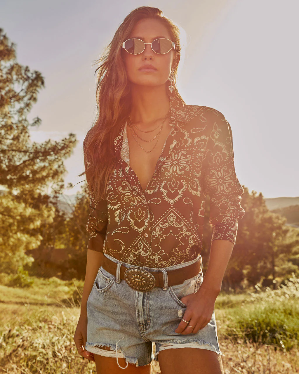 Alira Paisley Button Down Top - Image 5