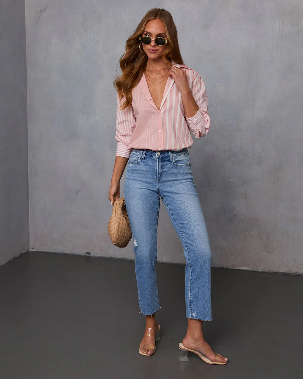 All Day Style Striped Poplin Collared Shirt - Image 2
