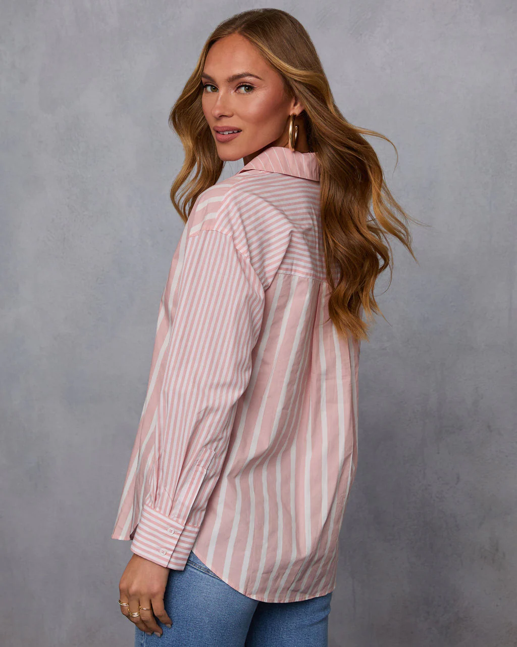 All Day Style Striped Poplin Collared Shirt - Image 4