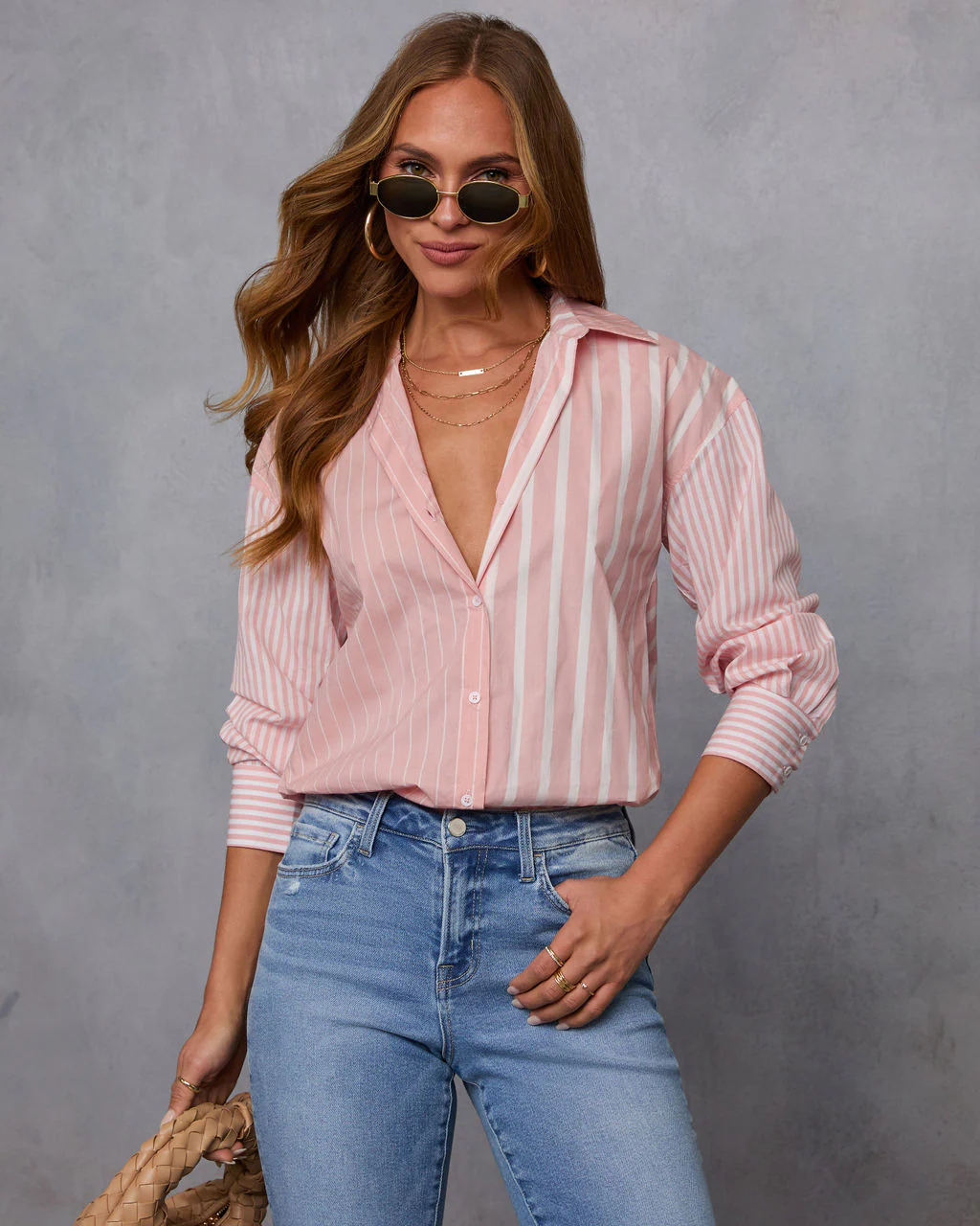 All Day Style Striped Poplin Collared Shirt - Image 6