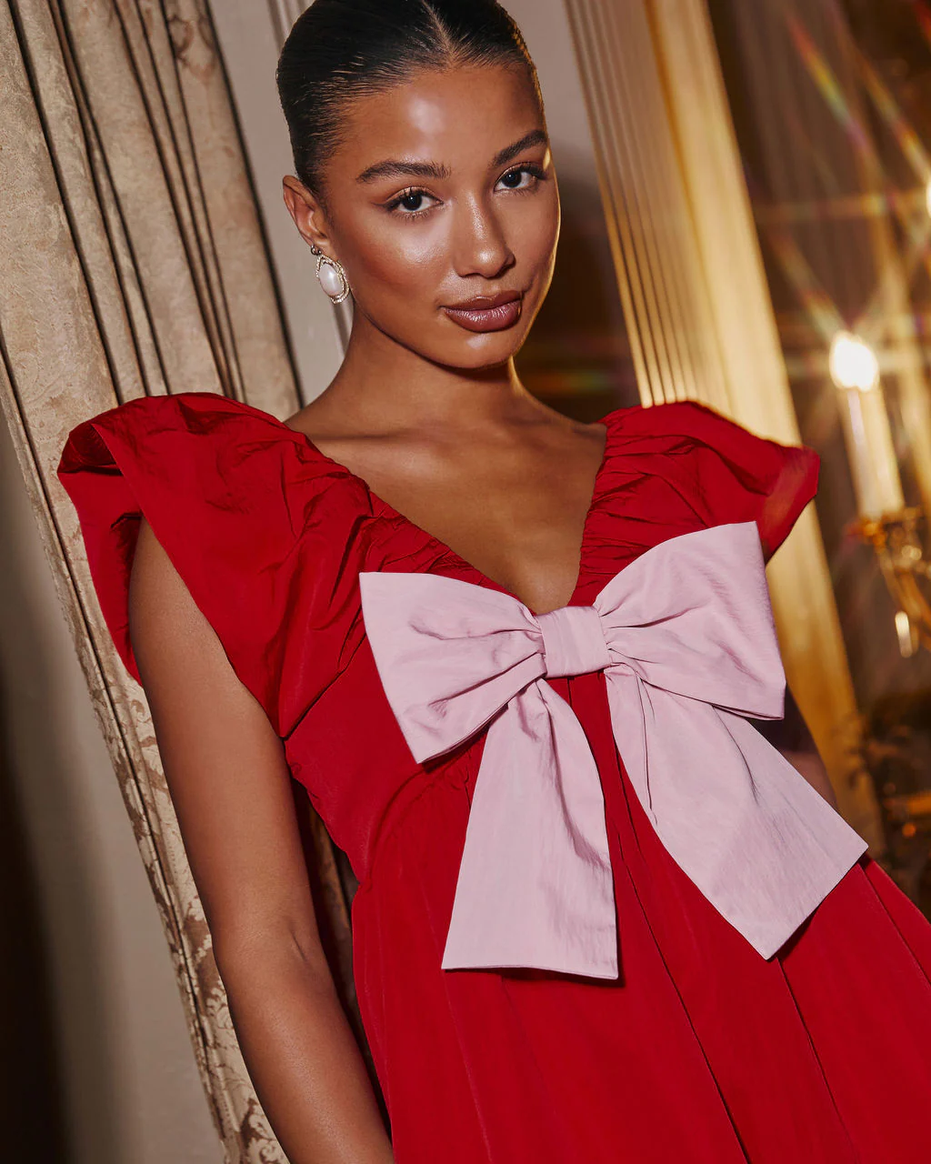 All Wrapped Up Bow Babydoll Mini Dress - Image 8