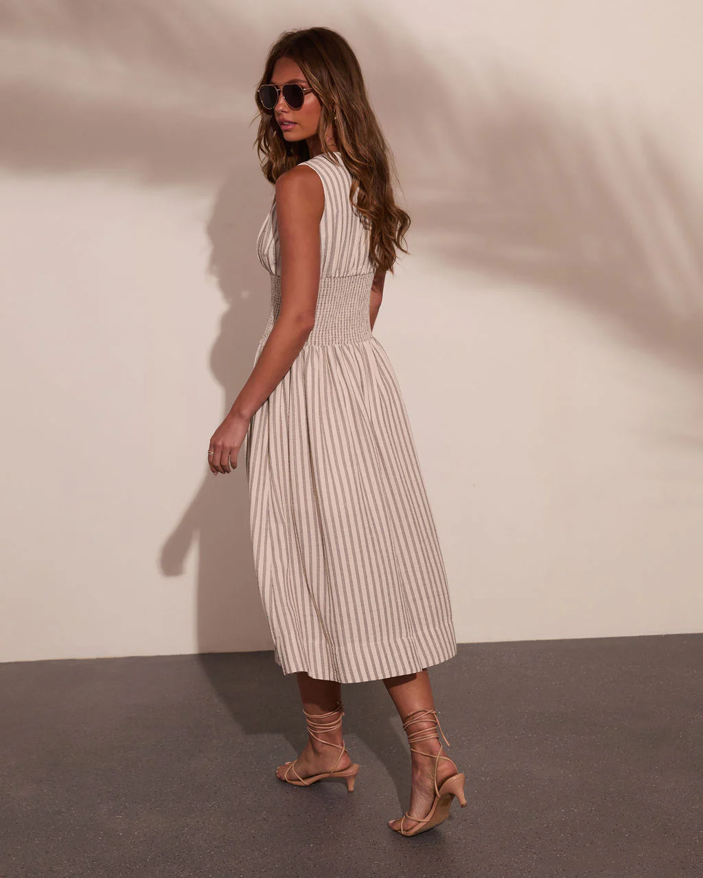 Alorah Striped Fit and Flare Midi Dress - Image 4