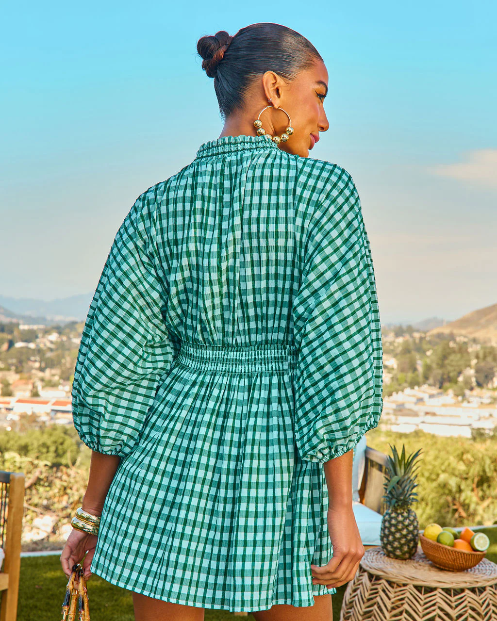 Alyasia Gingham Print Mini Dress - Image 4