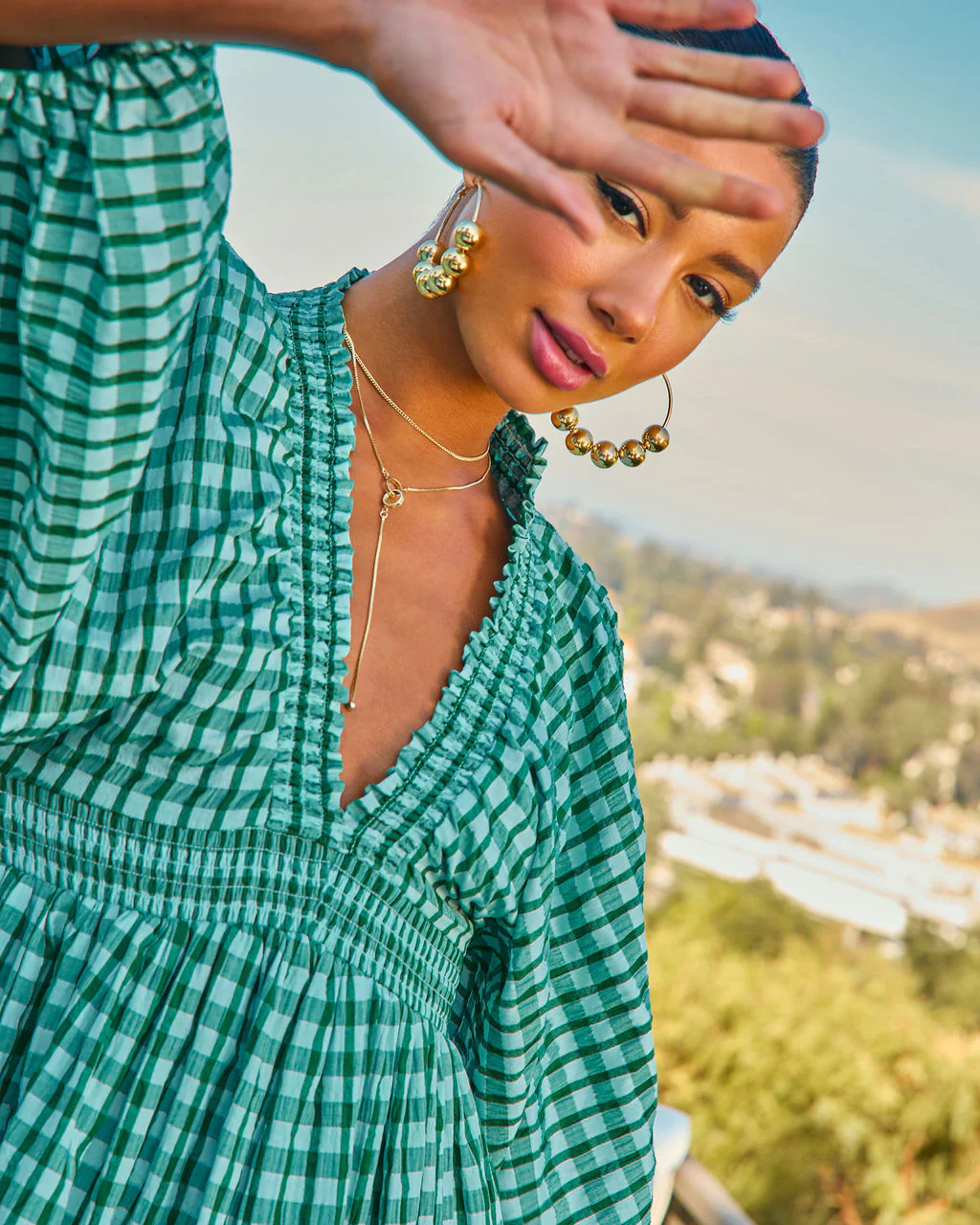 Alyasia Gingham Print Mini Dress - Image 6