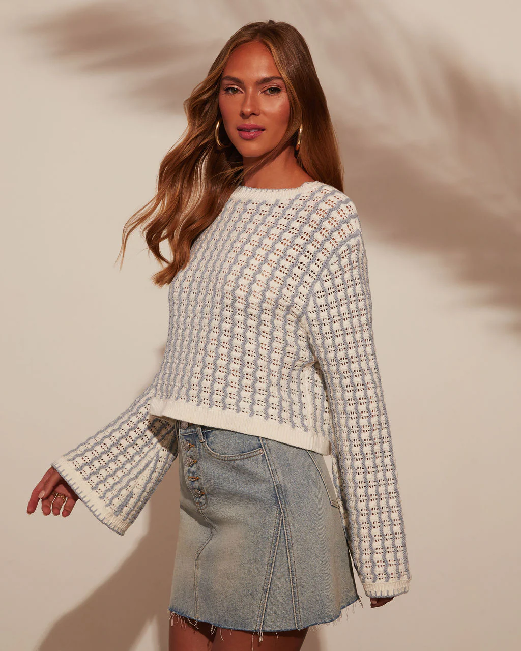 Amani Wide Sleeve Gingham Pullover - Image 3