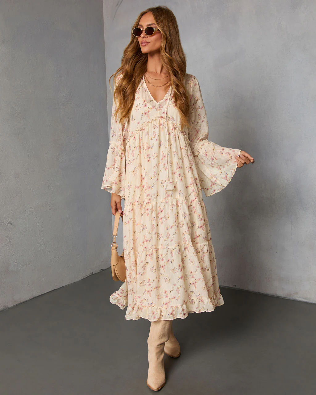 Amber Drift Printed Maxi Dress - Image 5