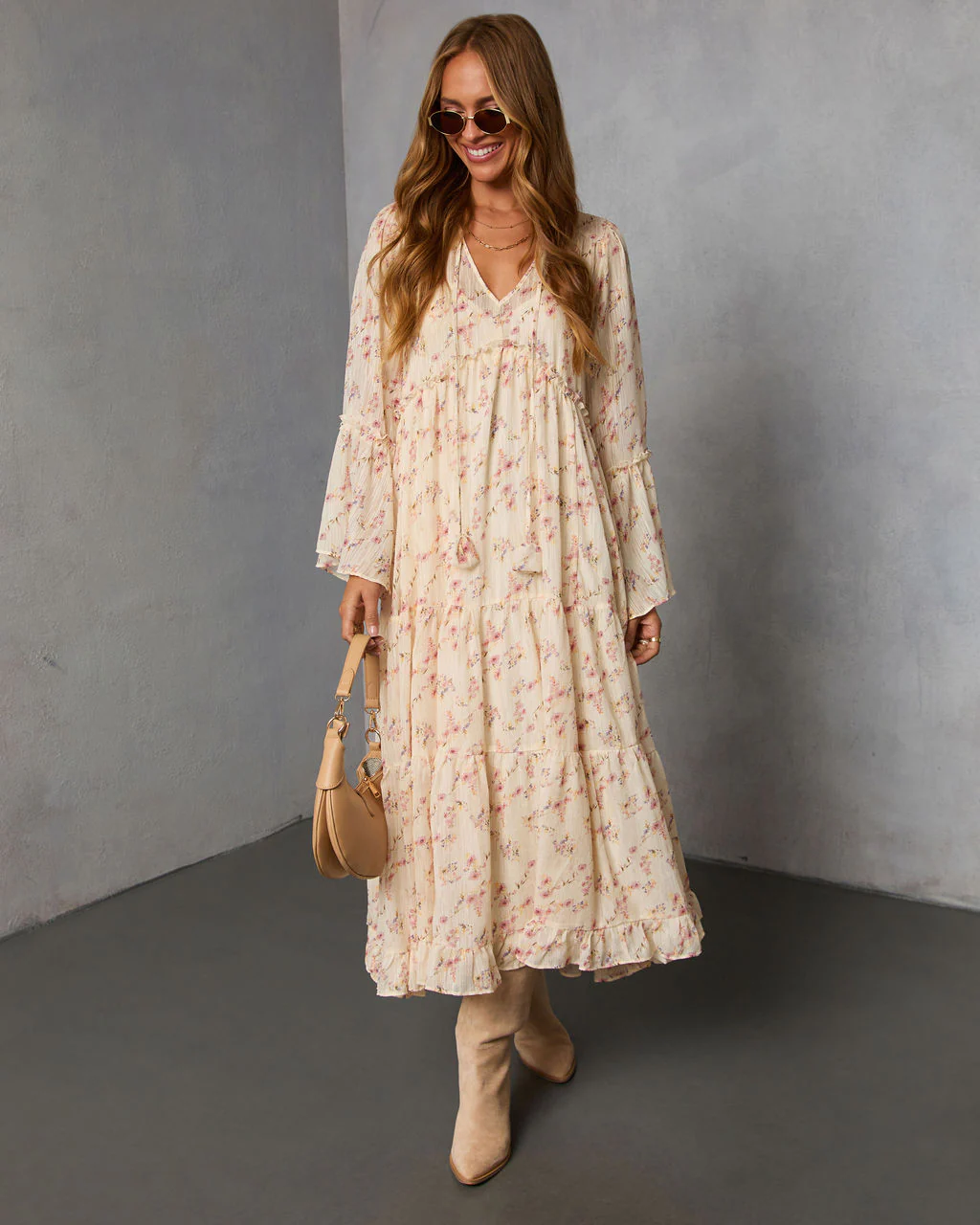 Amber Drift Printed Maxi Dress - Image 6