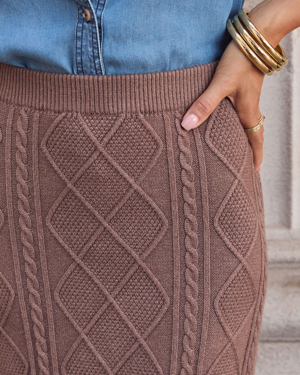 Amberlee Cable Knit Maxi Skirt - Image 6