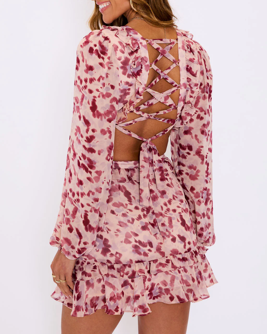 Amelia Floral Ruffle Mini Dress - Image 4