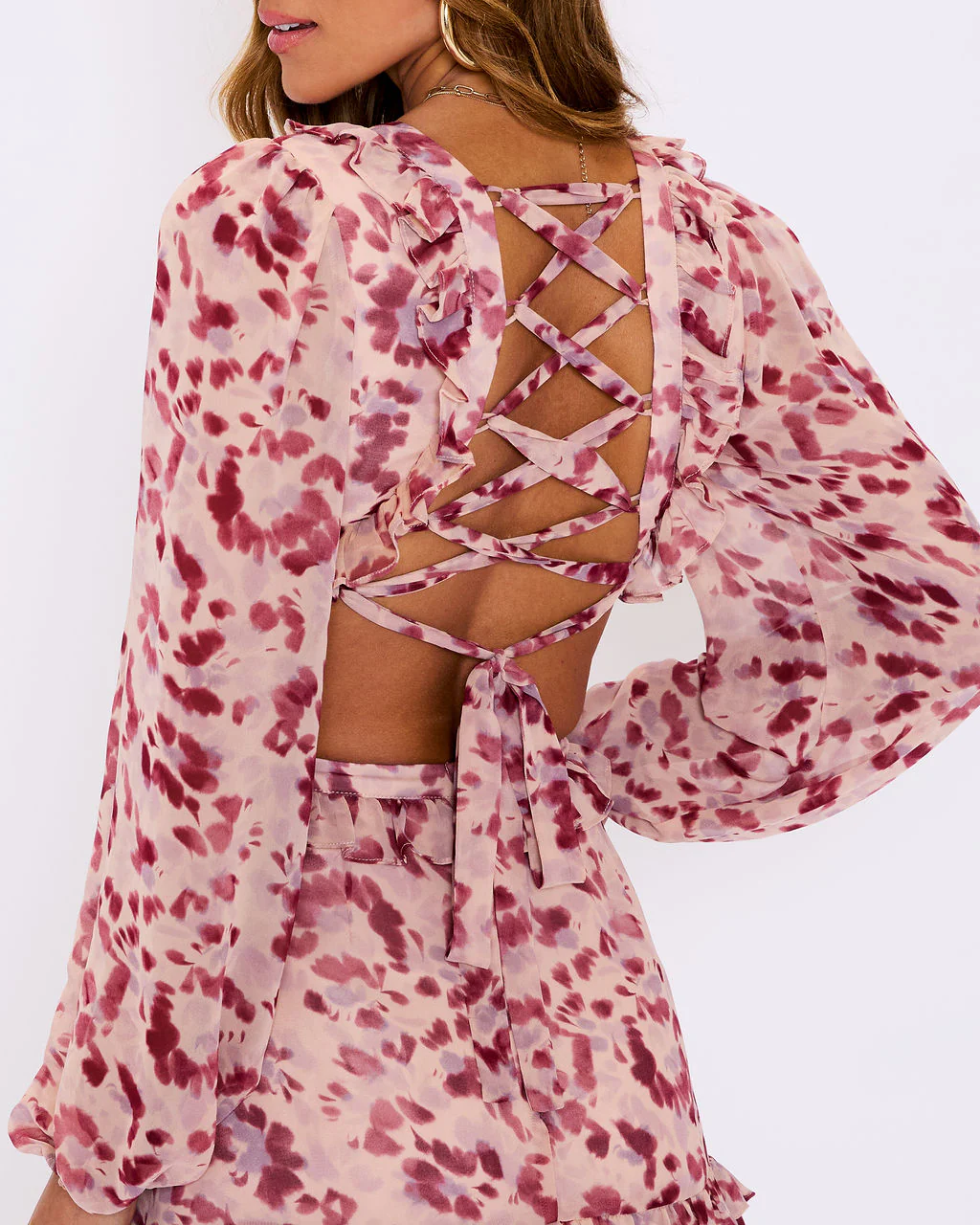 Amelia Floral Ruffle Mini Dress - Image 6