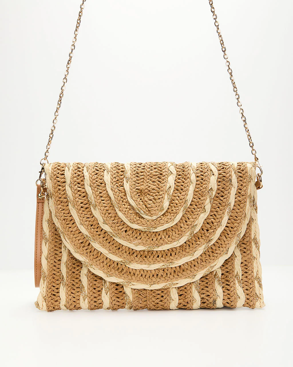 Ameria Woven Textured Straw Clutch - Image 3