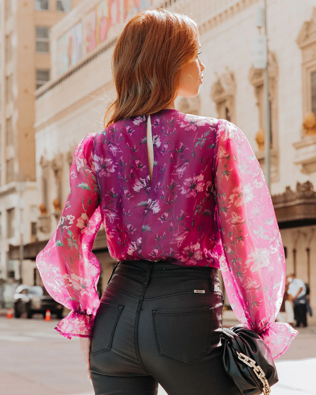 Anastasia Floral Organza Ruffle Bodysuit - Image 4