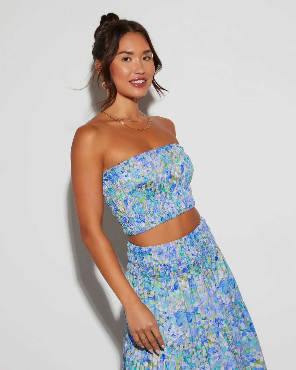 Angie Floral Cropped Tube Top - Image 3