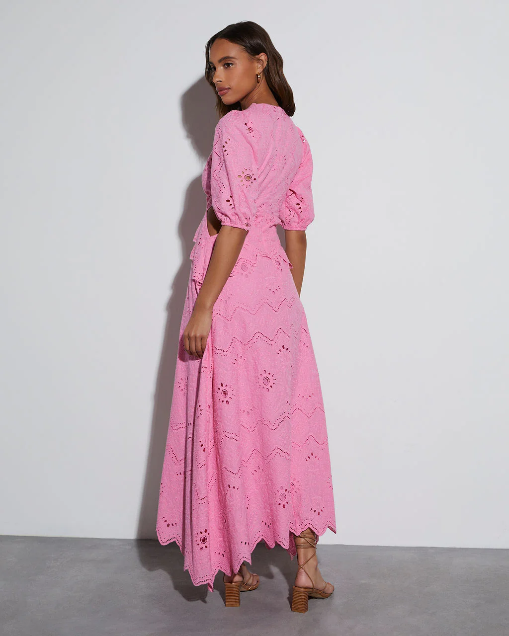 Anisa Eyelet Puff Sleeve Cutout Maxi Dress - Image 6