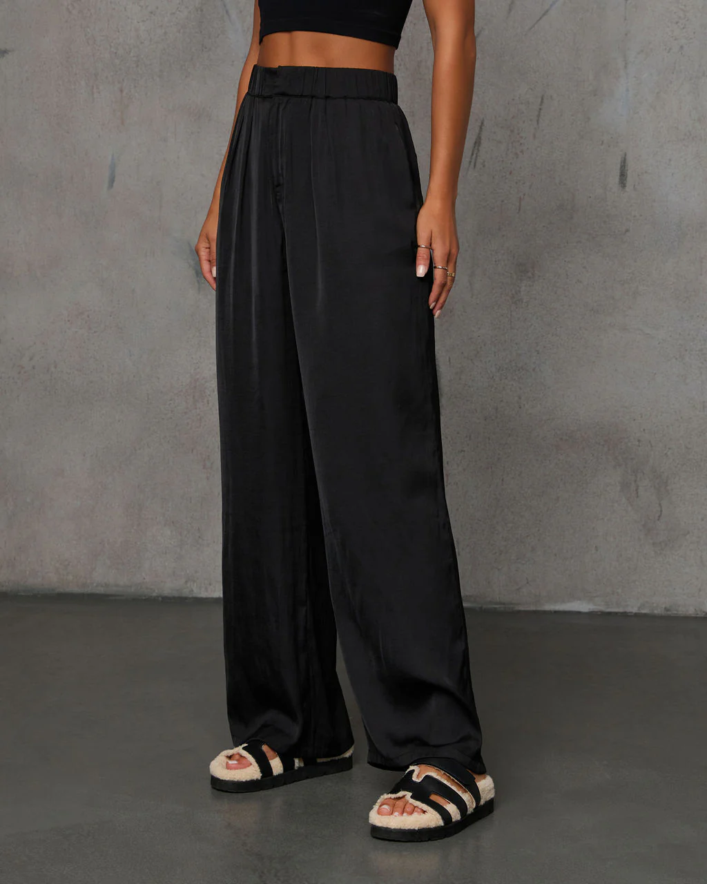 Annaline Wide Leg Satin Trouser - Image 3