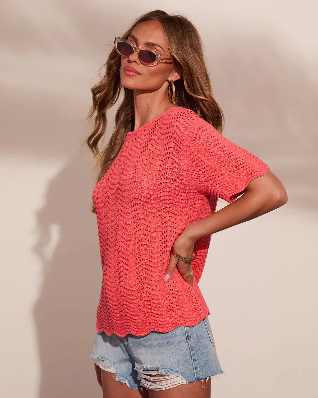 Araceli Open Wavy Knit Top - Image 3