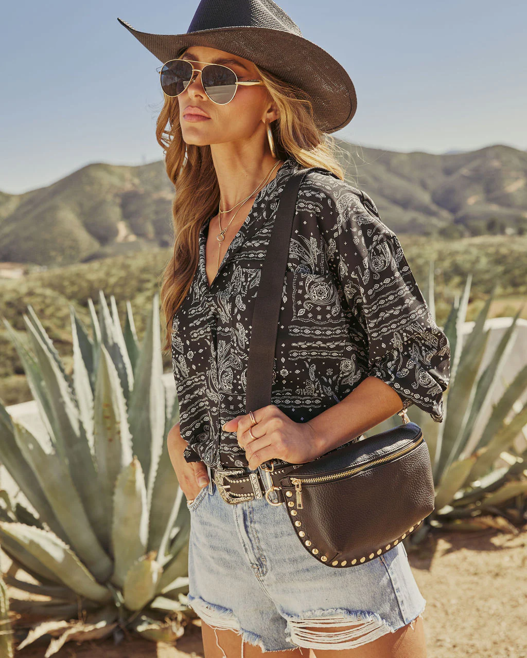 Aralyn Studded Vegan Leather Belt Bag - Image 2