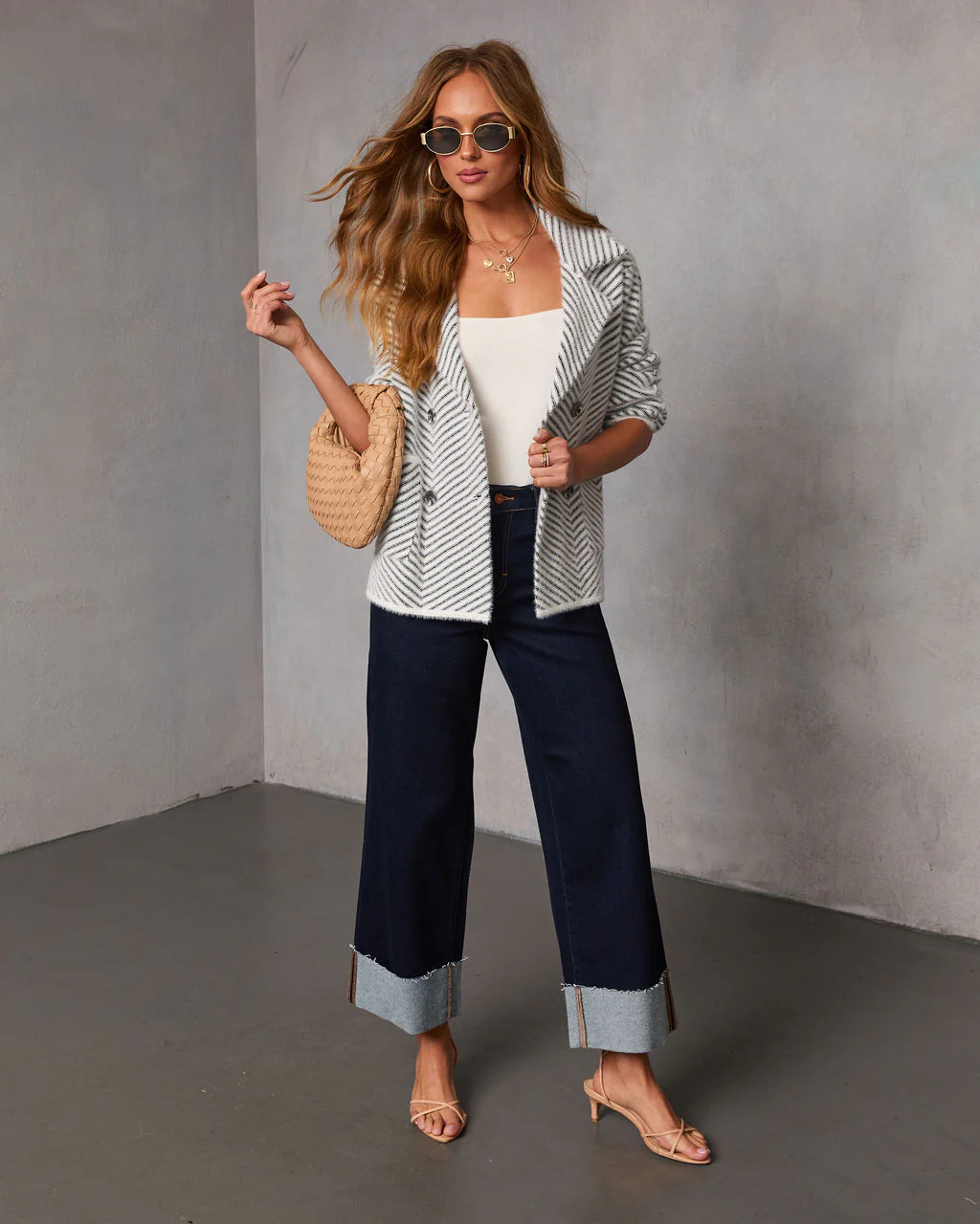 Arbelle Herringbone Double Breasted Jacket - Image 2
