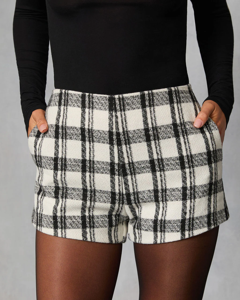 Arden Muse Plaid Tweed Shorts - Image 6