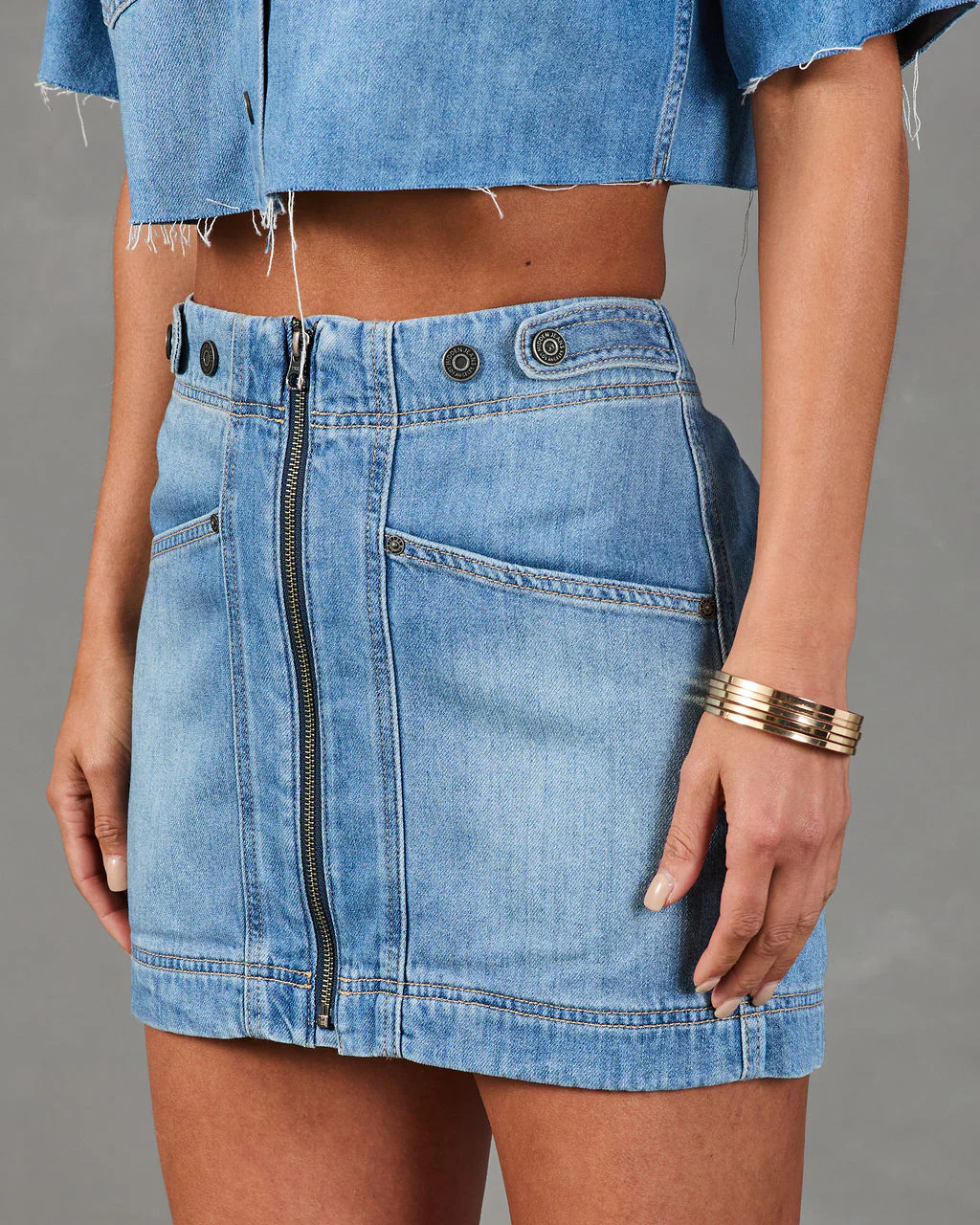 Arianne Zip Up Mini Skirt - Image 3