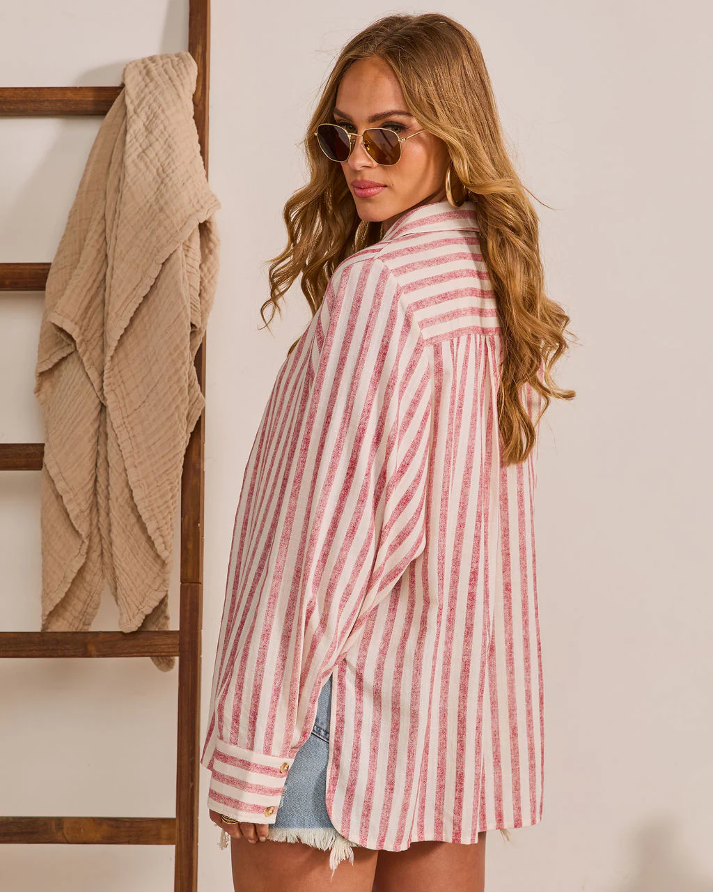 Arinah Striped Button Down Top - Image 4