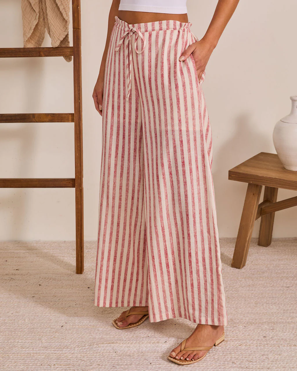 Arinah Striped Wide Leg Drawstring Pant - Image 3