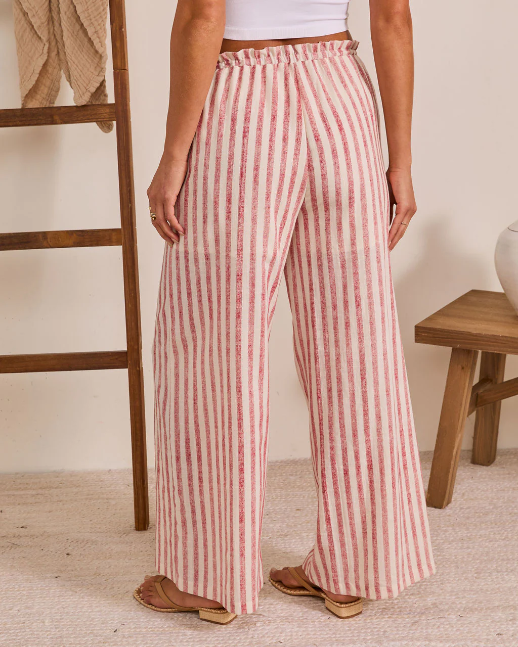 Arinah Striped Wide Leg Drawstring Pant - Image 4